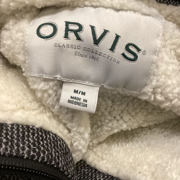 Orvis Sweater Gray 1/4 Zip Heavyweight Pullover Fleece Sherpa Lined Men Medium - Picture 6 of 9